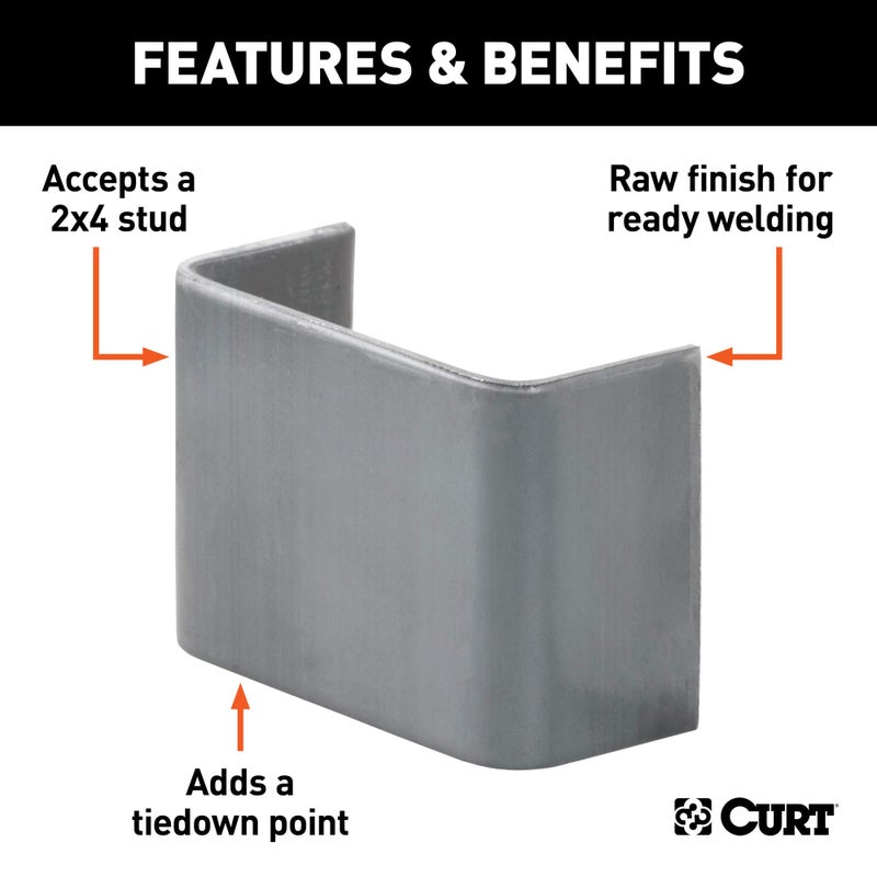 CURT 83072 1-5/8-Inch x 3-1/2-Inch Raw Steel Weld-On Trailer Stake Pocket Tie Down Anchor - Image 4